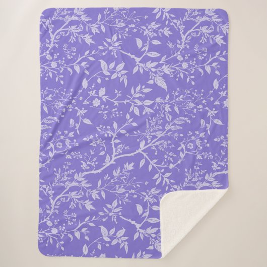 Paarse Arboretum Sherpa Blanket Deken (Voorkant)