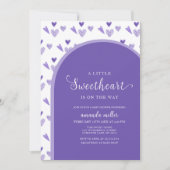 Paarse Arch Valentijn Little Sweetheat Baby shower Kaart (Voorkant)