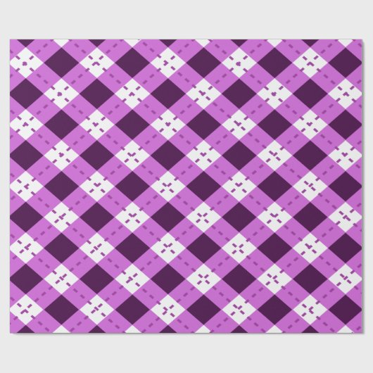 Paarse Argyle Cadeaupapier (Vlak)