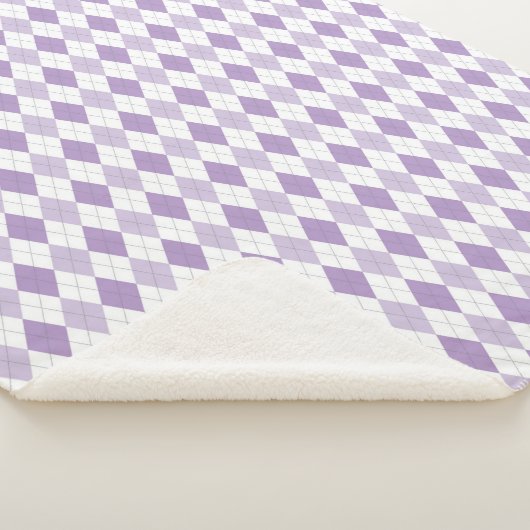 Paarse Argyle Sherpa Deken (3/4)