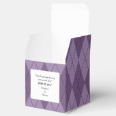 Paarse Argyle Wedding Favor Boxes Bedankdoosjes (Geopend)