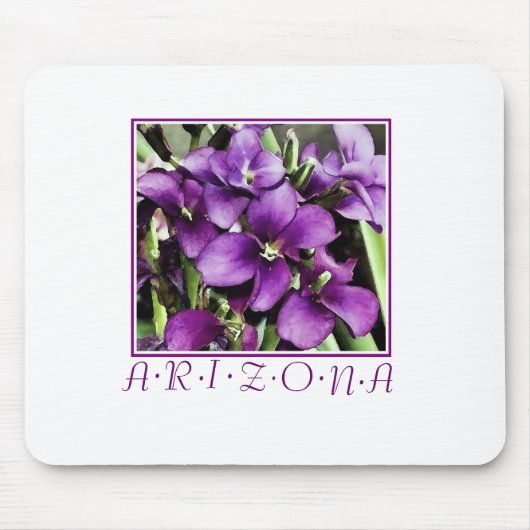 paarse arizona bloemen mousepad muismat (Voorkant)