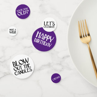 Paarse Art Deco Birthday-zinnen Confetti