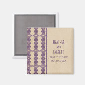 Paarse Art Deco Border Save the Date Magnet (Voorkant / Achterkant)