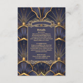 Paarse  Art Deco bruiloft Informatiekaartje (Voorkant)