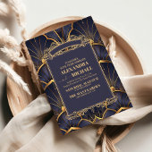 Paarse Art Deco bruiloft Kaart