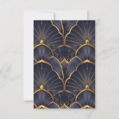 Paarse  Art Deco bruiloft RSVP Kaartje (Achterkant)