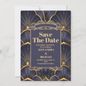 Paarse  Art Deco bruiloft Save The Date (Voorkant)