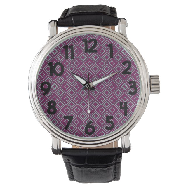 Paarse Art Deco  Horloge (Voorkant)