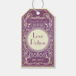 Paarse Art Deco Love Potion Apotheker Label Cadeaulabel