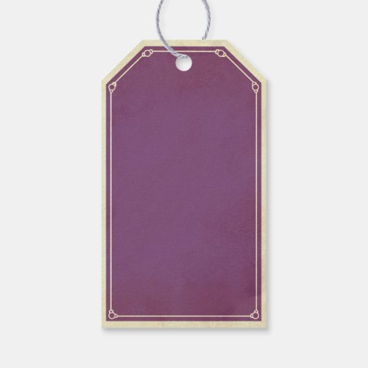 Paarse Art Deco Love Potion Apotheker Label Cadeaulabel (Achterkant)