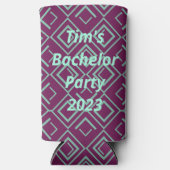 Paarse Art Deco Seltzer Blikjeskoeler (Voorkant)