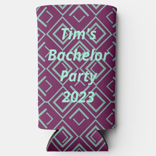 Paarse Art Deco Seltzer Blikjeskoeler (Voorkant)