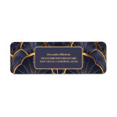 Paarse  Art Deco Vrijgezellenfeest Etiket (Voorkant)