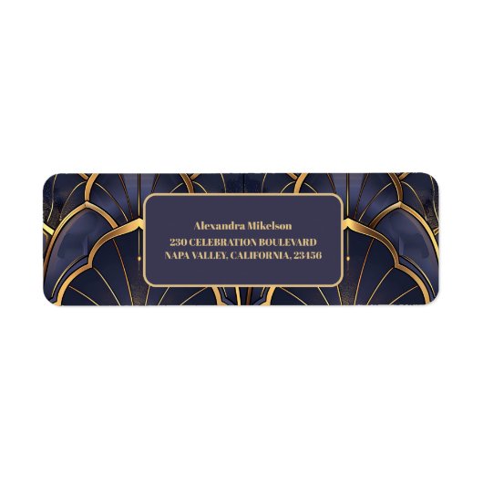 Paarse  Art Deco Vrijgezellenfeest Etiket (Voorkant)