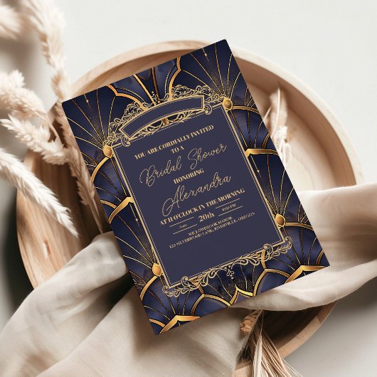 Paarse  Art Deco Vrijgezellenfeest Kaart