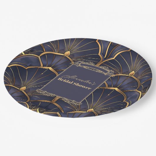 Paarse  Art Deco Vrijgezellenfeest Papieren Bordje (Gekanteld)