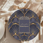 Paarse  Art Deco Vrijgezellenfeest Papieren Bordje