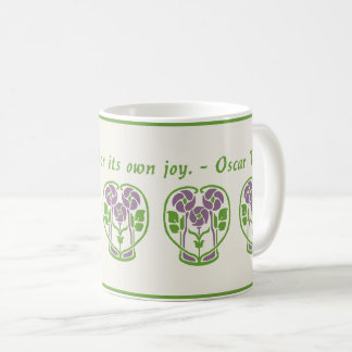 Paarse Art Nouveau Bloemen Koffie Mok