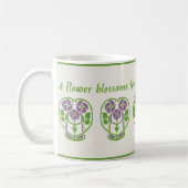 Paarse Art Nouveau Bloemen Koffie Mok (Links)