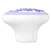 Paarse Art Nouveau Floral Monogram "B" Keramische Knop (Zijkant)