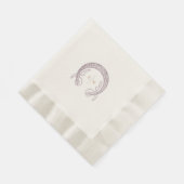 Paarse Art Nouveau Mucha Monogram Initialen Tabel Servet (Hoek)