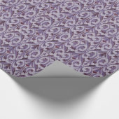Paarse Art Nouveau Swirls Cadeaupapier (Hoek)