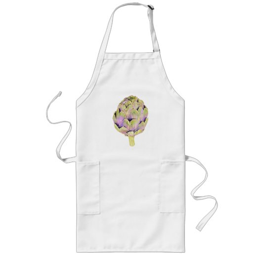 Paarse Artichoke Apron Lang Schort (Voorkant)
