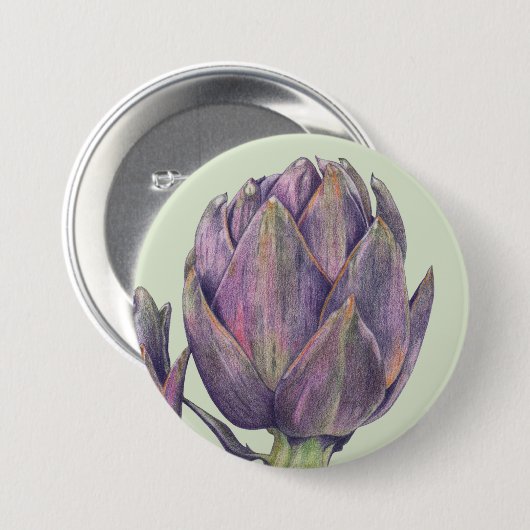 Paarse Artichoke Green Round Button (Voorkant /achterkant)