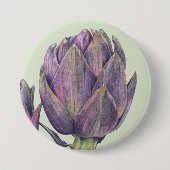 Paarse Artichoke Green Round Button (Voorkant)