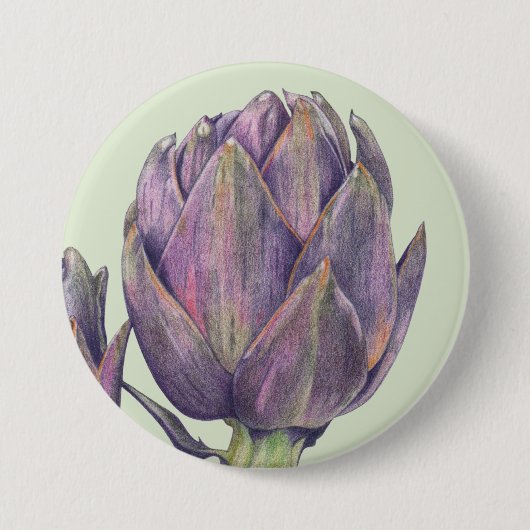 Paarse Artichoke Green Round Button (Voorkant)