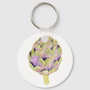 Paarse Artichoke Sleutelhanger
