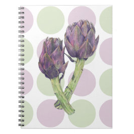Paarse Artichoke stippen notebook Notitieboek