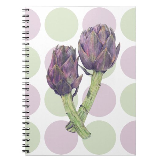 Paarse Artichoke stippen notebook Notitieboek (Voorkant)