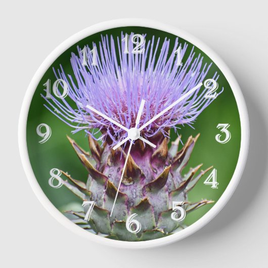 Paarse Artichoke Thistle Head Floral (Voorkant)