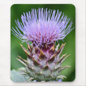 Paarse Artichoke Thistle Head Floral Muismat (Voorkant)