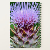 Paarse Artichoke Thistle Head Floral Notitieboek (Achterkant)