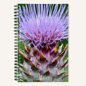 Paarse Artichoke Thistle Head Floral Notitieboek (Voorkant)