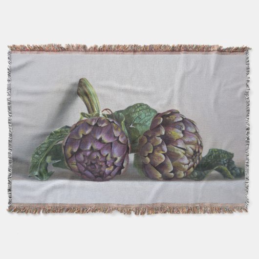 Paarse Artichokes Hyperrealisme Schilderij Deken (Voorkant)