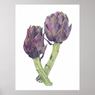 Paarse artichokes — Kunstafdrukken Poster