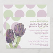 Paarse artichokes Rehearsal Dinner Invitation Kaart (Voorkant / Achterkant)