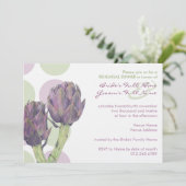 Paarse artichokes Rehearsal Dinner Invitation Kaart (Staand voorkant)