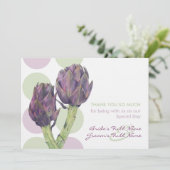 Paarse Artichokes Weddenschap Bedankt (Staand voorkant)
