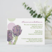 Paarse Artichokken Huwelijks Enclosure Kaarten (Staand voorkant)