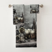 Paarse artikelen met kraanband en witscooters Bad Handdoek (Insitu)