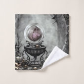 Paarse artikelen met kraanband en witscooters Bad Handdoek (Wasdoekje)