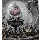  Paarse artikelen met kraanband en witscooters Douchegordijn (Voorkant)