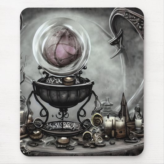  Paarse artikelen met kraanband en witscooters Muismat (Voorkant)