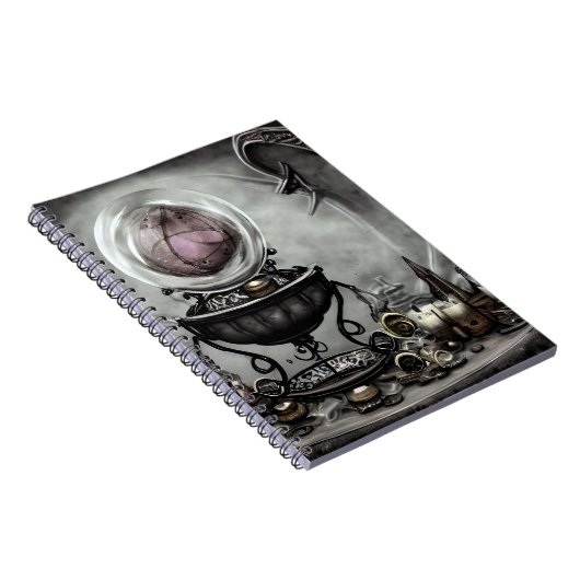  Paarse artikelen met kraanband en witscooters Notitieboek (Rechterzijde)