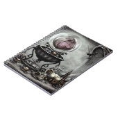  Paarse artikelen met kraanband en witscooters Notitieboek (Linkerzijde)